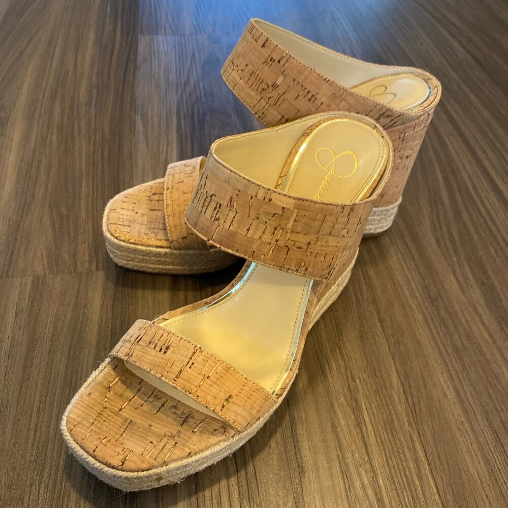 Jessica Simpson Saphita Espadrille Cork Platform Wedge Sandal Summer Size 9 New!